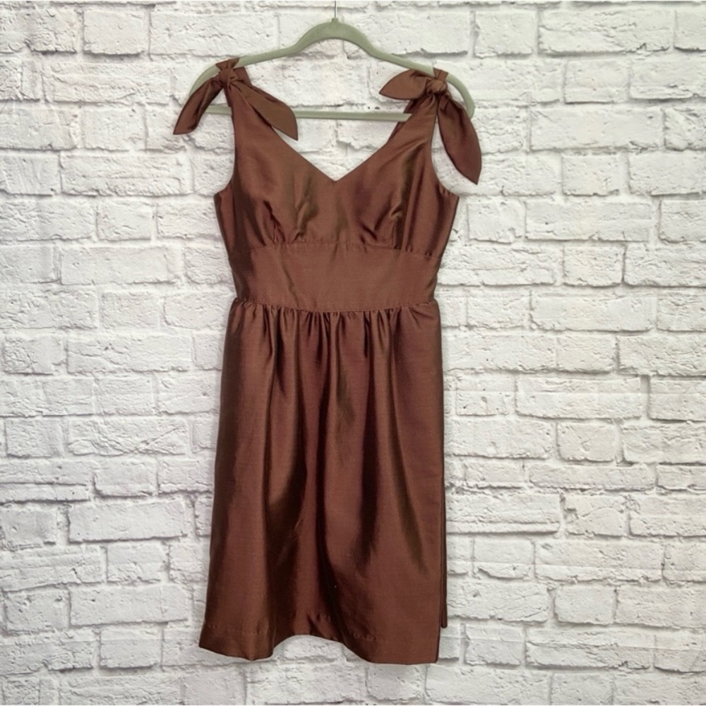 Elizabeth McKay Womens Silk B To B Dress Size 2 Sleeveless Chocolate Brown NWT